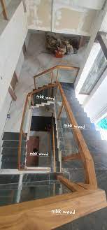 Wooden And Glass Railing Mbk Wood
