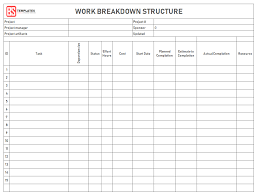 Work Breakdown Structure Wbs Template Free Visio Excel
