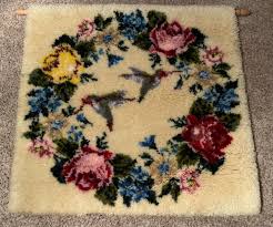 vtg wool hand hooked rug herrschners