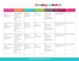 free printable cleaning schedule