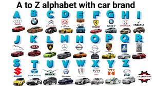 a to z car brand alphabet with cars