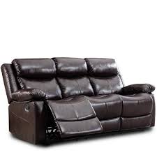 Brown Pu Leather Manual Recliner Chair