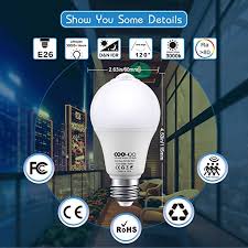 Motion Sensor Light Bulbs 12w Dusk To Dawn Pir Built In Motion Detector Smart Bulbs E26