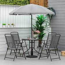 Outsunny 6 Piece Patio Dining Set With