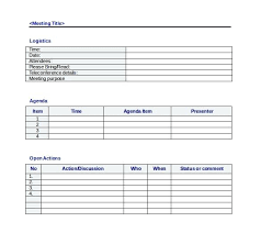 Download Blank Project Action Meeting Agenda Template Free Templates