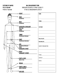 Costume Measurement Sheet Form Related Keywords