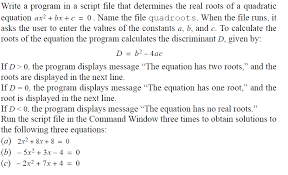 real roots quadratic equation ax2 bx c