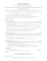 Field Service Technician Job Description Simple Resume Format