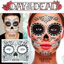 day of the dead face temporary tattoos