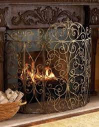 Old World Antique Gold Iron Fireplace