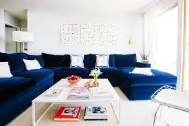 trend blue velvet sofa