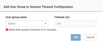 configuring session timeout field