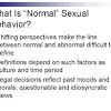 Understanding Normal and Abnormal Behavior