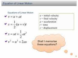 Equations Of Linear Motion Force And