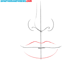 how to draw a nose and lips easy