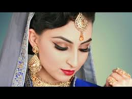 gold indian stani bridal makeup