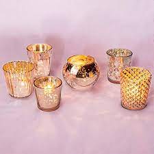 Vintage Mercury Glass Candle Holders