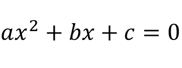 a quadratic algebraic equation