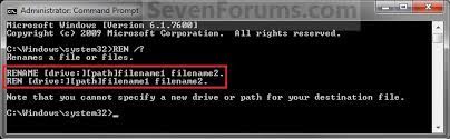 file and folder rename from command