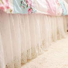 white lace love ruffle bridal bed skirt