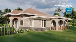 Arched 4 Bedroom Bungalow House Plan