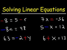 Solve Linear Equations In Algebra