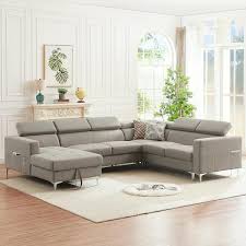 Modern Sectional Sofa Linen