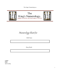 The Kings Numerology Chart Free Download