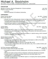 example of a work focused CV
