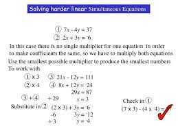 Solving Harder Linear Simultaneous