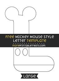 Free Mickey Mouse Style Letter L Template Large Shapes And