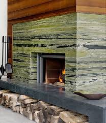 House Home Green Marble Fireplace