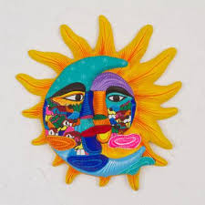 Ceramic Sun And Moon Wall Art From