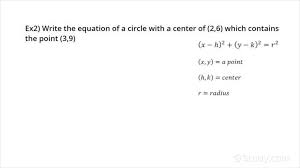 Equation Of A Circle Given Its Center