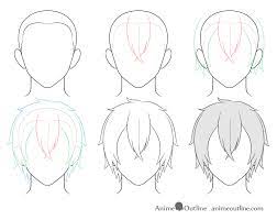 You'll learn how to draw both a muscular man and a skinny teenage boy standing at different corel painter anime tutorial part 1. How To Draw Anime Male Hair Step By Step Animeoutline Manga Hair Anime Boy Hair Boy Hair Drawing