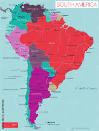 south america detailed editable map