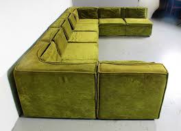 piece sectional sofa in green velvet