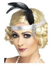 silver charleston headband 20s costume