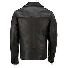 Black Rivet Asymmetrical Placket Textured Leather Motorcycle Leather Jacket For Sale