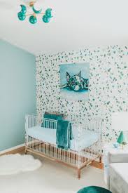 nursery with terrazzo wallpaper