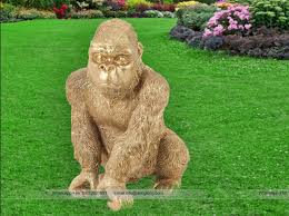 Golden Gorilla Sculpture For Outdoor