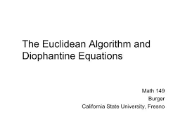 Diophantine Equations For Integers