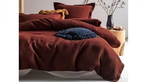 Rust Waffle Duvet Cover 100 Cotton