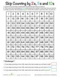 Skip Counting Chart First Grade Math Worksheets First