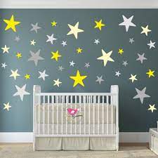 Nursery Wall Stickers In Yellow And Grey