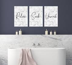 Set Of 3 Bathroom Prints Relax Soak