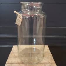 Large Clear Glass Vase Or