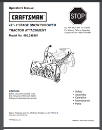Sears Craftsman 42 Inch Tractor Snow