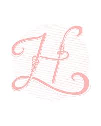 Hand Lettered H Wall Art Print 5 X