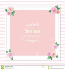 Elegant Square Photo Frame Decorated With Roses On Striped
